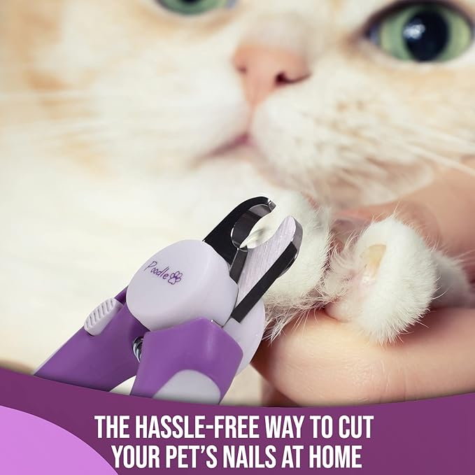Professional Nail Clippers With Safety Guard For Dogs & Cats By Poodle Pet- Pet Grooming Clippers With Stainless Steel Blades For Smooth Cuts- Dog Nail Trimmers With Hidden File For Large Dogs