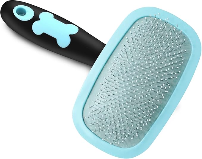 Slicker Brush, PETPAWJOY Dog Brush Gently Cleaning Pin Brush for Shedding Dog Hair Brush for Small Dogs Puppy Yorkie Poodle Rabbits Cats