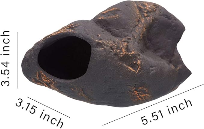 Plecoceramics Cichlid Stone Decoration - Aquarium cave for Cichlids, Betta, Small Fish - Fish Tank Hideway Decor - Betta Toys Hideout Stones House (Magma Stone Small)