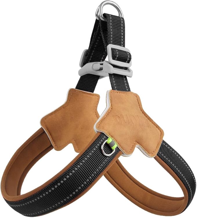 Dog Harness Y-Shaped Harness Breathable Heat Dissipation Easy to Wear Night Reflective Signs for Small and Large Dogs to Wear (Dark Black,M Bust 18in-22in)