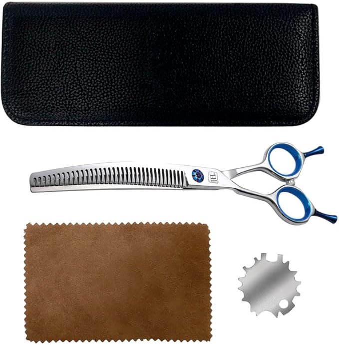 Dog Grooming Scissors: Left Handed 7 inch Professional Pet Shears Made Of Japanese 440C Advanced Stainless Steel for Dogs Cats and Other Pets