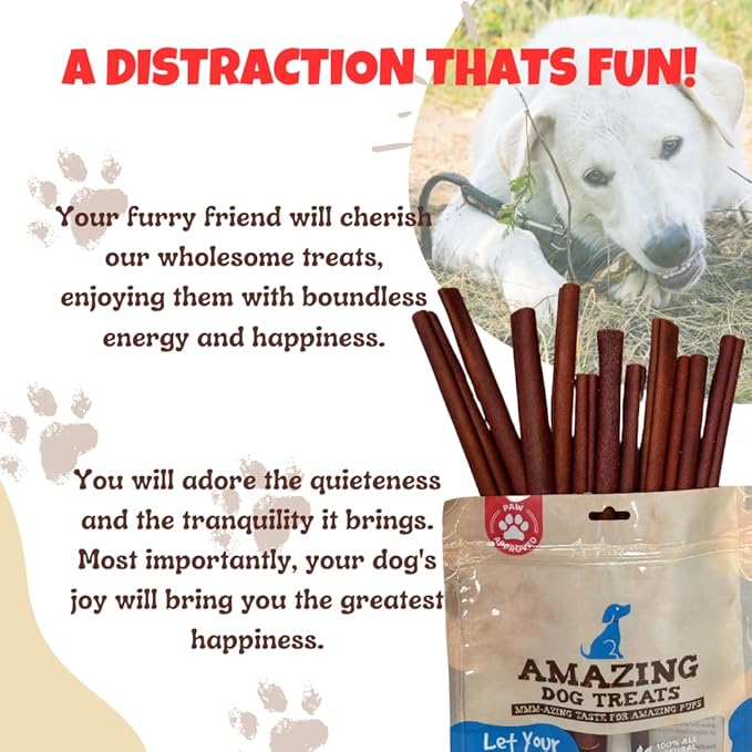 Amazing Dog Treats 12 Inch Collagen Stick - (20 Count)- Collagen Sticks for Dogs - No Hide Dog Bones