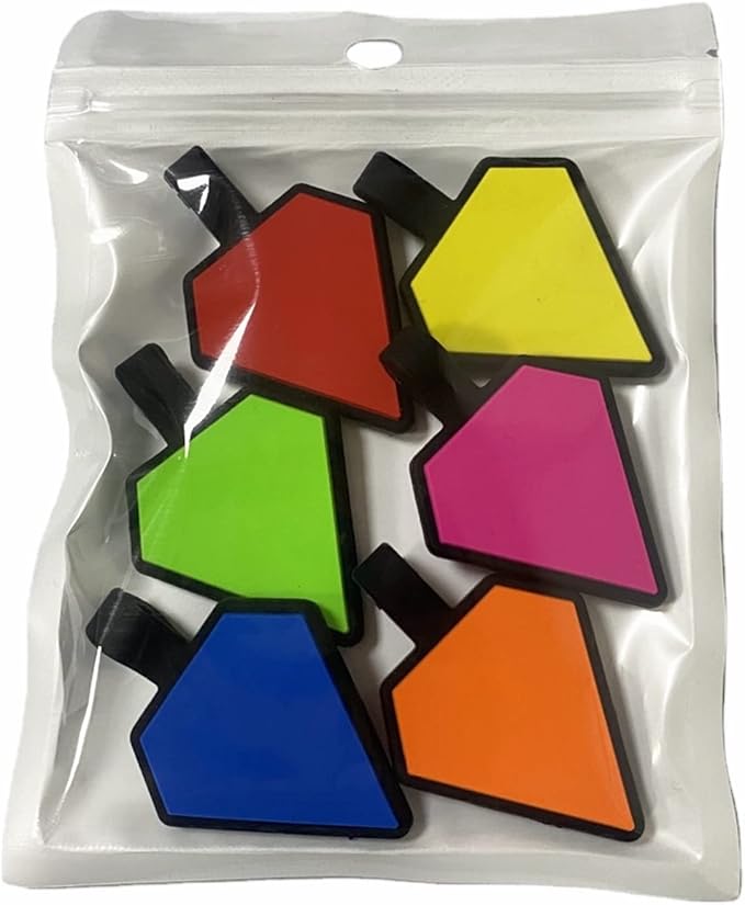 6 Pack Original Silent Diamond Shape Silicone Pet Tag,Modifiable ID Dog Tags,with Double Blank Sides to Engrave,6 Attractive Colors in One Set