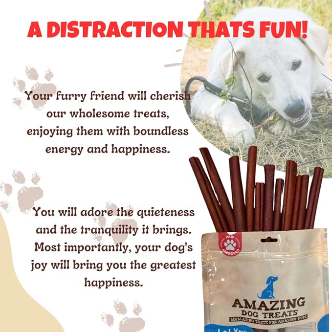 Amazing Dog Treats 6 Inch Collagen Stick - (25 Count)- Collagen Sticks for Dogs - No Hide Dog Bones