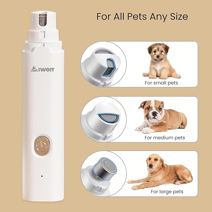 Dog Nail Grinder & Dog Nail Trimmers - Rechargeable Low-Noise 2-Speed Electric Pet Claw Clipper for Dogs & Cats, Safe Grooming Supplies for Small to Large Pets with Paw Care Essentials