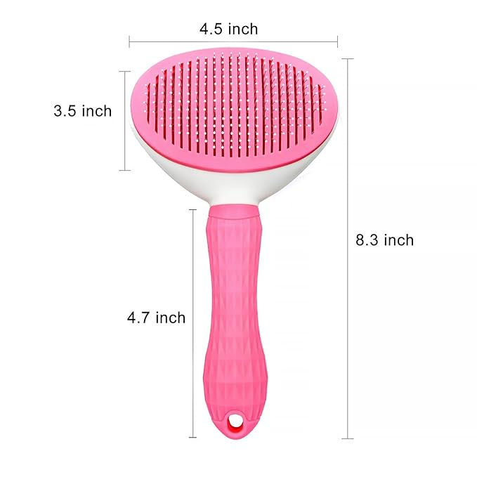 Dog Cat Brush Self Cleaning Slicker with Massage Rounded Particles Removes Loose Hair Tangles,Skin Friendly Washable