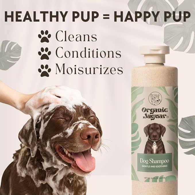 Natural Dog Shampoo Hypoallergenic, Moisturizing, & Soothing for Sensitive Skin All-Natural, Chemical-Free, Vegan, Cruelty-Free Safe for Puppies & Dogs of All Breeds
