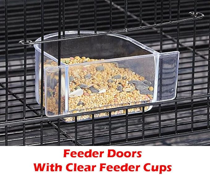 Lot of 6 Breeding Bird Carrier Cage for Parakeet Canary Finch Loverbird (Black)