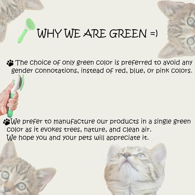 Self cleaning Slicker Brush, Cat Brush, Dog Brush, Shedding and Grooming Tool for Pets, Remove Loose Hair, Fur, Undercoat, Mats, Tangled Hair, Knots for Large Medium Small Sensitive Long or Short Hair