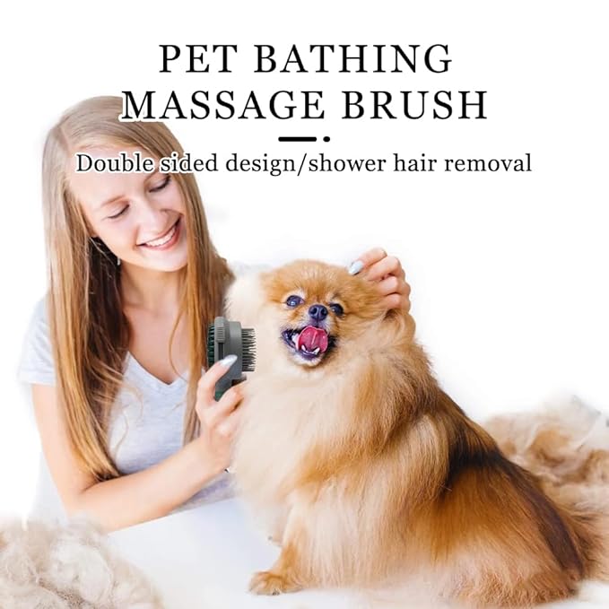 Pet Brush with MASSAGE FUNCTION, Dog Brush, Cat Brush,Retractable Double-Sided Pet Brush, Remove Brushed Pet Hair with One Click, Dog Grooming Kit