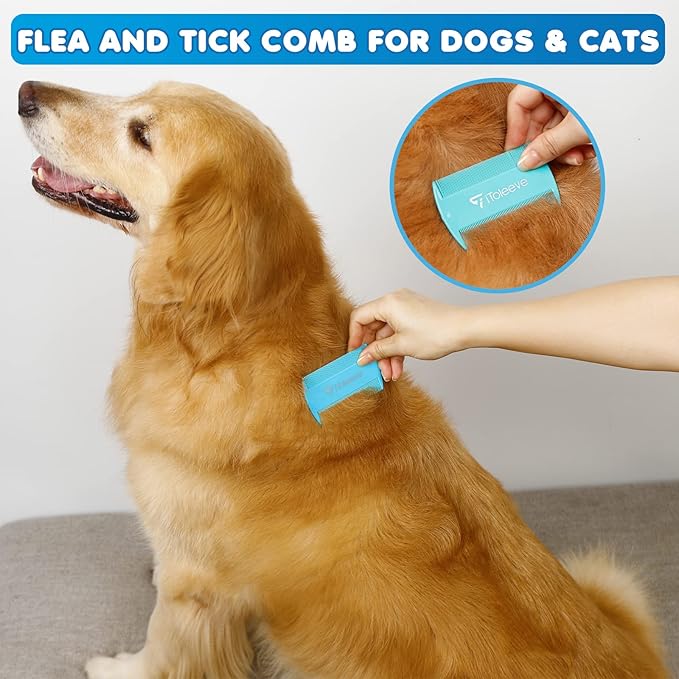 Dual Flex Slicker Brush Dog Brush, Gentle Grooming Tool for Sensitive Dogs & Cats - Ideal for Long Hair, Removes Undercoat, Tangles, and Knots