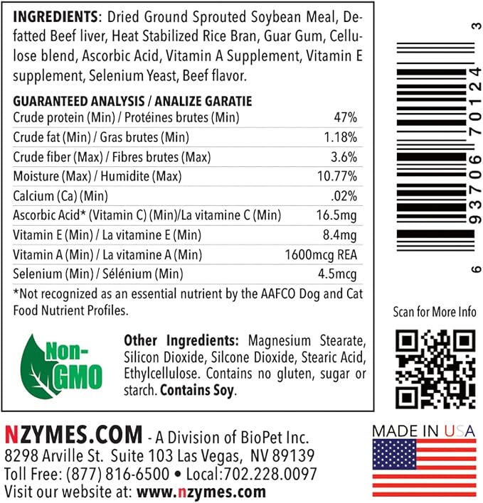 Nzymes® Antioxidant Tiny Treats - for Dogs Joints, HIPS, Paralysis, Skin, Coat, Hair Loss, Aging, Digestion, Seizures - Dog Treats for Small Dogs - 540 Treats - Made in The USA