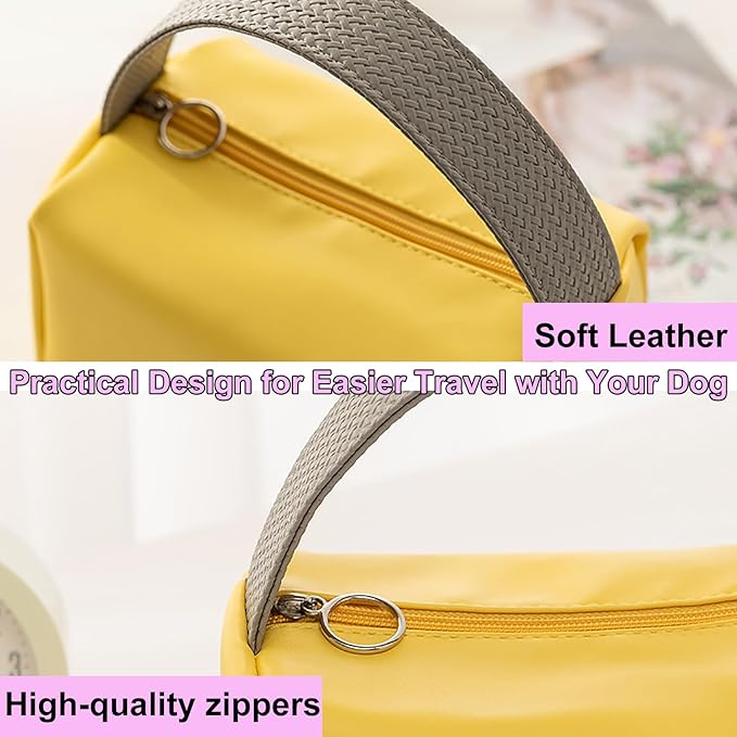 Pink Small Dog Travel Bag - Perfect for Storing Dog Bowls, Food, Toys, and Clothes - Lightweight and Portable with Handle for Easy Carrying