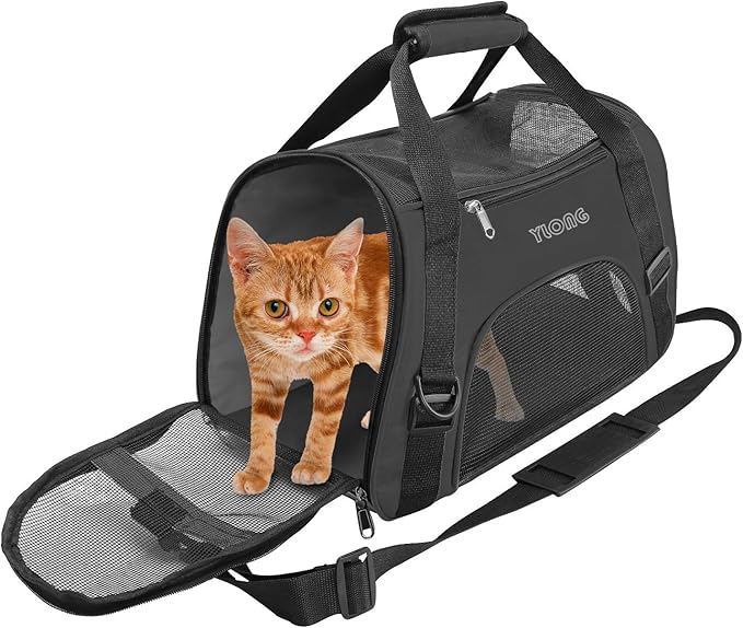 Cat Carrier Airline Approved Pet Carrier,Soft-Sided Pet Travel Carrier for Cats Dogs Puppy Comfort Portable Foldable Pet Bag,Airline Approved