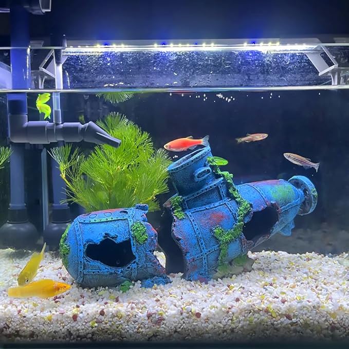 Aquarium Décor Thematic Ornaments - Submarine Fish Tank Decorations for Betta Hideout Caves