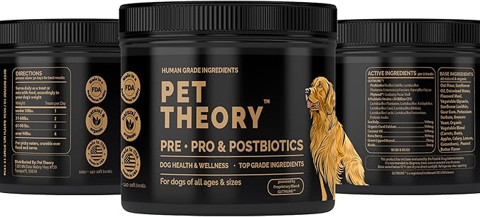 Probiotics for Dogs. Dog Digestive Health-Pre Pro and Postbiotic Combination-Pet Supplements for Gut Health-Supports Digestion, Boost Immunity-100CT Soft Chews