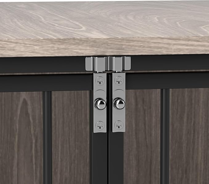 PawHut 46" Dog Crate Furniture End Table, Wooden Dog Kennel Indoor Pet House with 3 Doors, for Small to Large Dogs