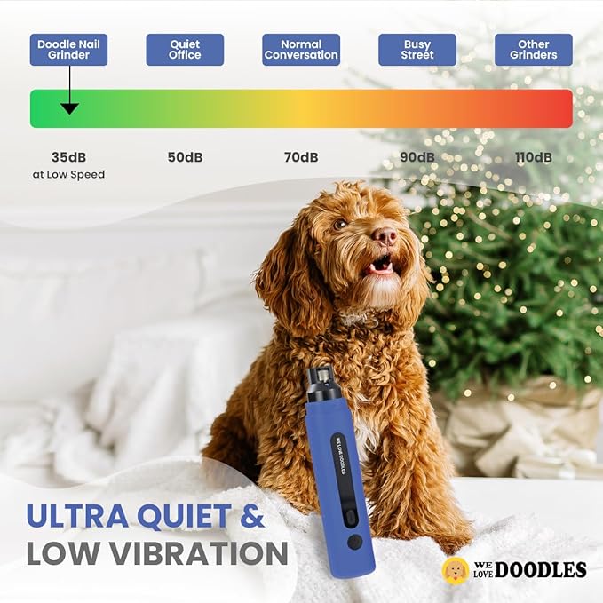 We Love Doodles Dog Nail Grinder - Essential Grooming Kit for Dogs at Home, Electric Dog Nail Trimmers, Quiet Pet Nail Grinder for Dogs, Safe Nail Trimmer for Dogs, Suitable for Large & Small Breeds