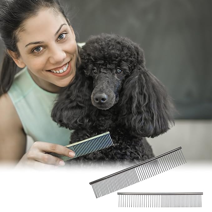 Patty Both 2 Pack Dog and Cat Brush,Stainless Steel Dog Grooming matting Comb Kit for Removing Tangles and Knots,Professional Grooming Tool for Long and Short Haired Dog 6.3" 7.5"