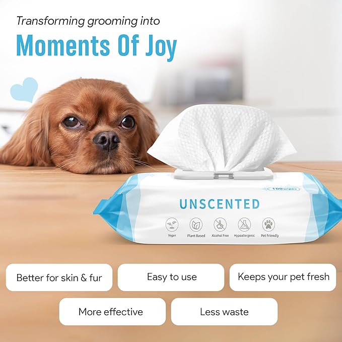 Dog Wipes for Paws and Butt Ears Eyes | Organic Pet Wipes for Dogs | Dog Wipes Cleaning Deodorizing | Extra Thick Paw Wipes for Dogs Cats Pets