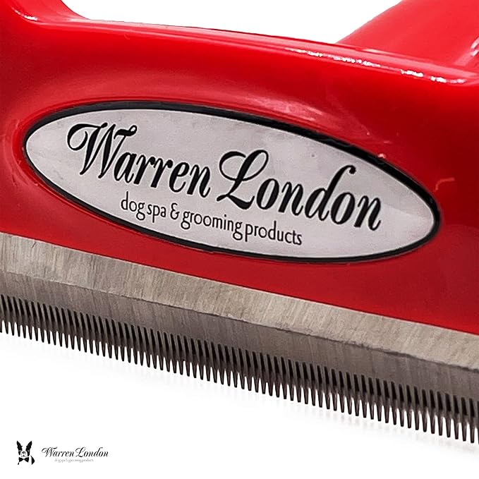 Deshedding Dog Brush by Warren London | Stainless Steel Deshedding Tool | Short Hair - Large