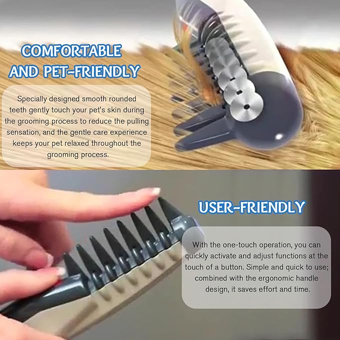 2-in-1 Electric Pet Grooming Comb with Razor, Electric Dog Grooming Comb, Pet Knot Remover for Detangling Long Hair and Fur on Cats and Dogs (1pcs)