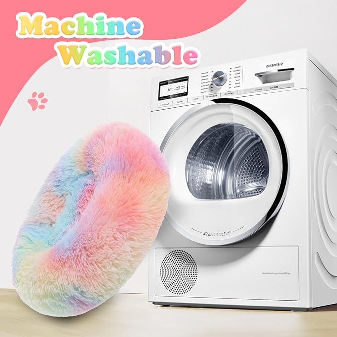 JOLLYVOGUE Dog Beds, Calming Small Dog Bed, Anti-Anxiety Dog Bed for Small Dogs, Fluffy Donut Dog Bed, Cozy Dog Cat Cushion Bed for Small Medium Dogs and Cats (20")