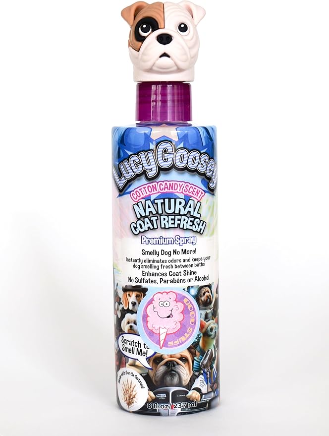 Dog Leave-in Conditioner and Detangler Spray Odor Eliminator, Hydrating, Non-Greasy, Alcohol-Free Grooming Spray for Soft, Shiny Fur - Cotton Candy Scent 8 oz