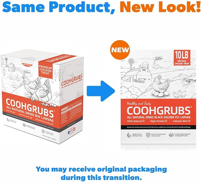 Dried Black Soldier Fly Larvae for Chickens 10 lb - All Natural High-Calcium Poultry Feed & Bird Treats