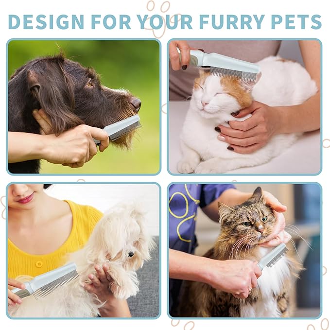 ROPO 2pcs dog brush & 2in1 pet grooming comb for dogs and cats