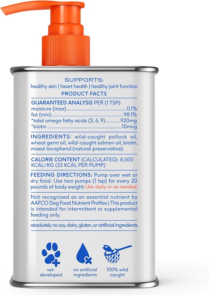 Native Pet Omega 3 Fish Oil for Dogs & Cats - Promotes Healthy Skin, Shiny Coat, & Strong Joints - Made with Wild Alaskan Salmon Oil for Dogs Tasty, Fast-Absorbing Omega 3 6 9 Liquid Supplement-16oz