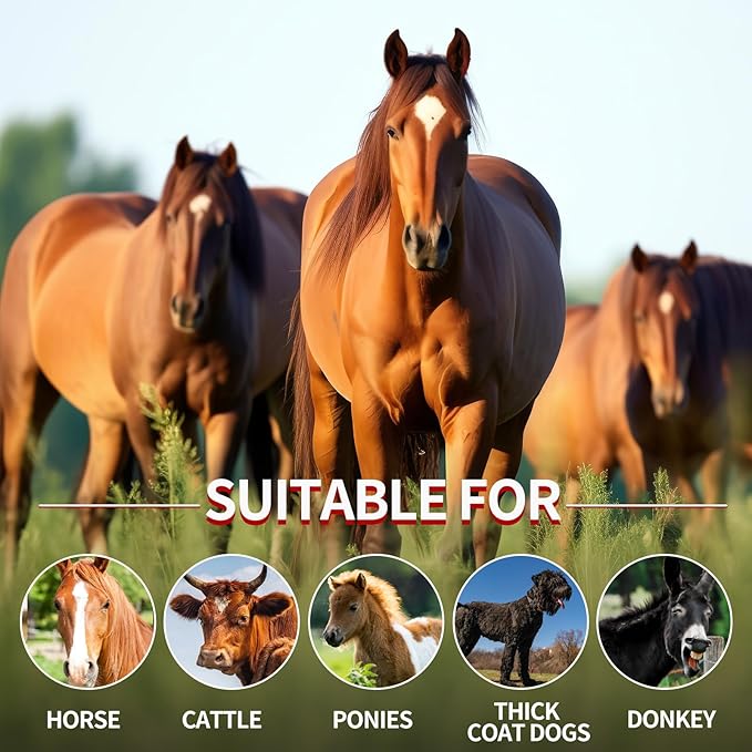 DUCKBOY Heavy Duty Clippers for Thick Coats Animals, 600W Professional Electric Shearing Machine for Horse Pony Cattle and Large Dogs Livestocks Grooming, 6 Speed & 2 Detachable Shearing Blades