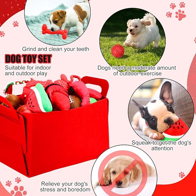 Abbylike 50 Pcs Puppy Supplies Starter Kit for Small Dogs Puppy Essentials Includes Leash, Bowls, Teeth Brushes, Water Bottle, and More Accessories for Dogs Christmas Welcome Gift(Red)
