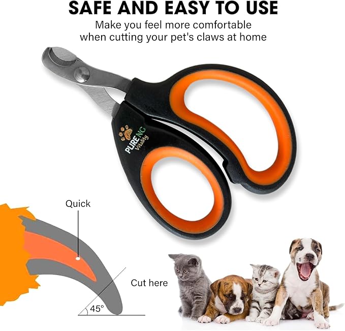 PNG Premium Pet Nail Clippers | Cat Nail Clipper Stress-Free | Recommended Trimming Tool for Dogs and Cats | Sharp Razor and Durable Blade | Ergonomic Design | Non-Slip Soft Handle (Black and Orange)