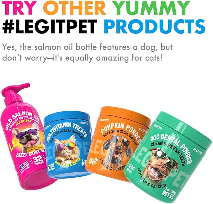 LEGITPET Dog Vitamins - 30 Multivitamins Chews w/Glucosamine Chondroitin, Probiotics Digestive Enzymes and Omegas - Supplement for Overall Health - Joint Support, Immune Health, Skin and Heart Health