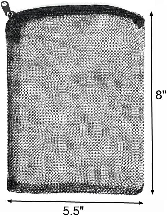 AQUANEAT 10pcs Aquarium Filter Media Bags, Fish Tank Coarse Mesh Bags with Plastic Zipper for Activated Carbon(5.5" x 8")