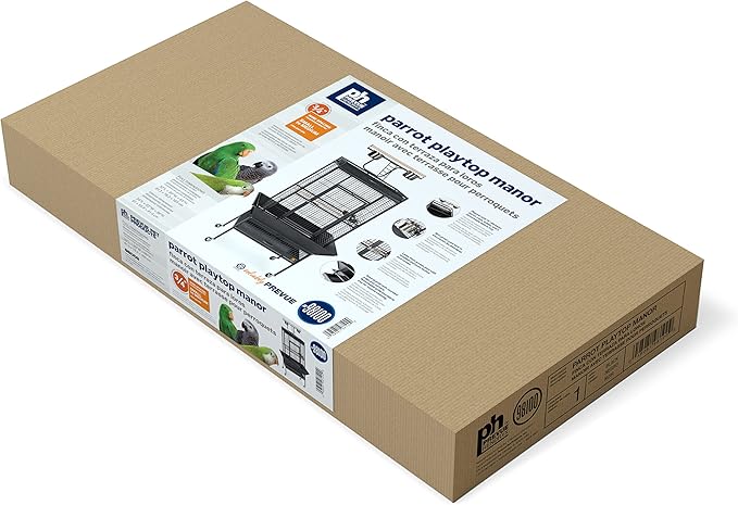 Prevue Pet Products Parrot Playtop Manor Bird Cage with Movable Stand and Activity Play Top for Large Birds