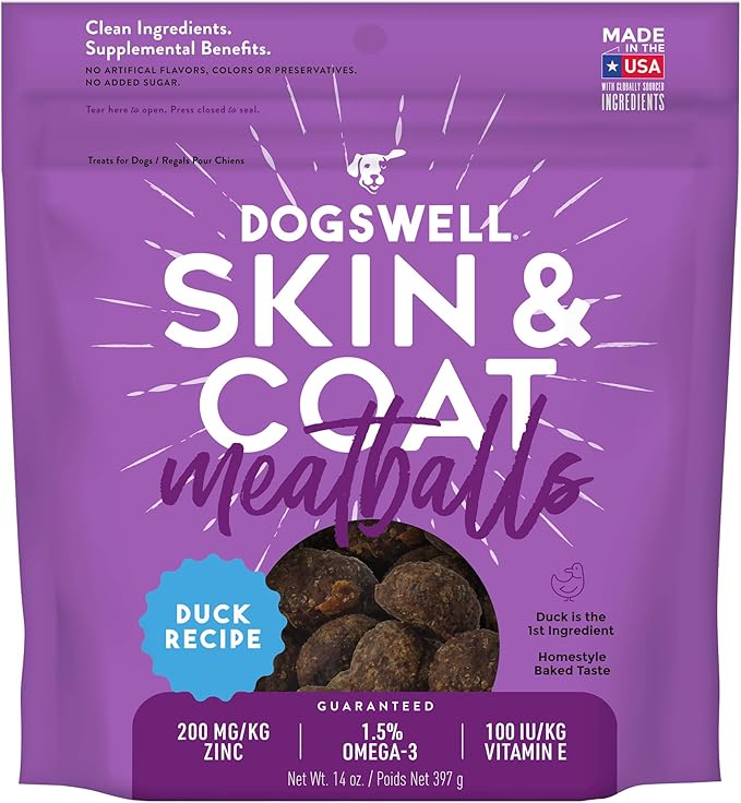 Dogswell Skin & Coat Duck Recipe Meatballs - 14 oz.