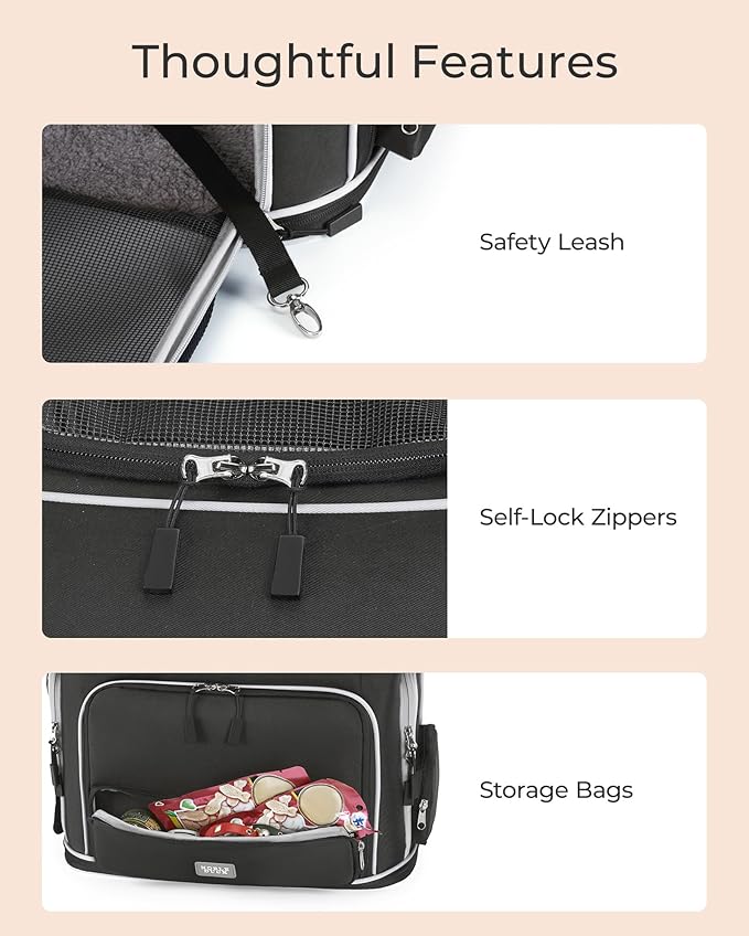 Expandable Pet Carrier: NOBLE DUCK Soft-Sided Cat Dog Carrier Airline Approved Small Medium Large Cats Dogs Portable Travel Carrier Up to 25 Lbs Black