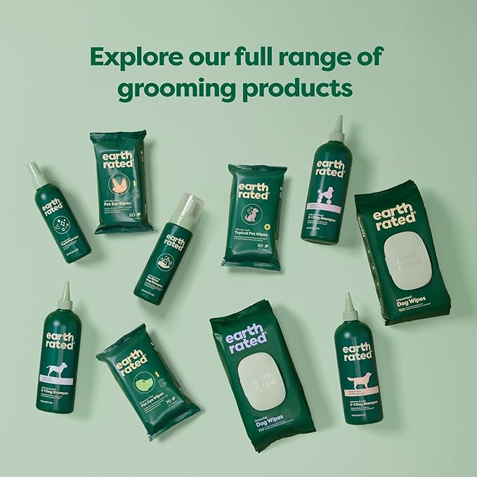 Earth Rated Wrinkle Wipes for Dogs, Perfect for Bulldogs and Pugs, to Cleanse Wrinkles and Folds, Wild Oat Scent, 60 Count