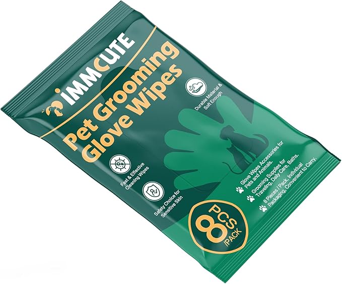 32 PCS Unscented Extra Thick Pet Bathing Wipes for Dogs & Cats, Dog Wipes Washing Gloves, Cleaning & Deodorizing Grooming Gloves for Daily Care and Traveling with EDI Water, Glycerin, Aloe Extract