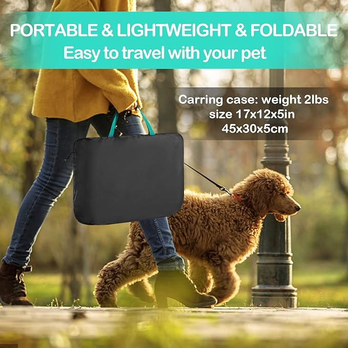 Portable Pet Dog Playpen, Pet Playpen Foldable Extra Heavy Duty Pop Up No Assembly Kennel Tent Crate Indoor Outdoor with Shade Ventilation Mesh for Small Dog, Kitten, Cat, Rabbit (Turquoise)