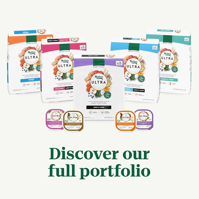 Nutro Ultra Adult Small Breed Dry Dog Food, Chicken, Lamb and Salmon Protein Trio, 8 lb. Bag