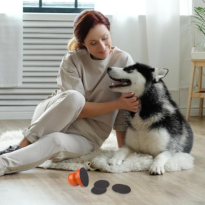 Dog Nail File with 5pcs Sandpaper, Solid Wooden Dog Nail Scratcher Grinder Digger Dog Nail File Scraper, Dog Scratch Board Pad for Dogs Nails