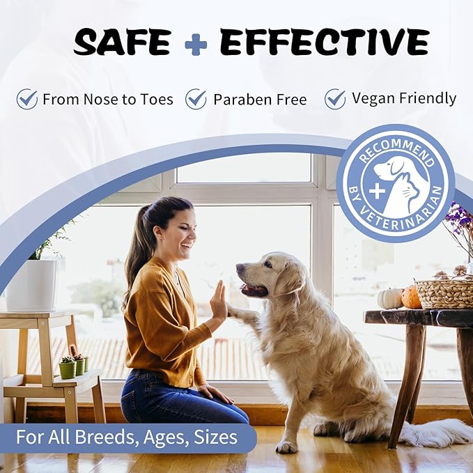 Dog Paw Care Kit - No-Rinse Foaming Paw Cleanser & Balm Stick for Small to Large Dogs & Cats