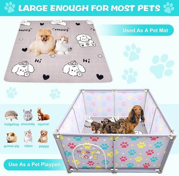 2025 Upgraded Whelping Box for Dogs,24.8__xtra Tall Dog Whelping Pen with Whelping Pad,Dog Whelping Supplies for Large Small Breed Dogs(47" Dia.x24.8 H) (Grey)