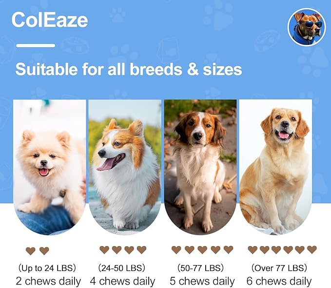 Glucosamine for Dogs 150 Count - Hip and Joint Supplement Chews with Chondroitin, MSM & Turmeric, Chondroitin Joint Supplement for Dogs - Hip & Joint Care for Joint Pain Relief - Chicken Flavor