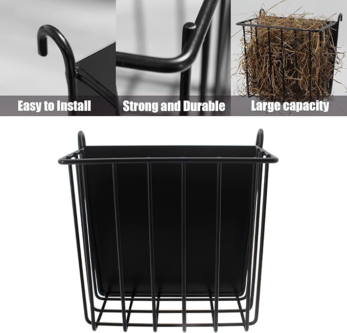 2PCS Rabbit Hay Rack with Heavy-Duty Metal Frame Rabbit Hay Holder for Cage - Guinea Pig Hay Feeder Bunny Hay Feeder,for Rabbits Guinea Pigs Bunny Chinchillas