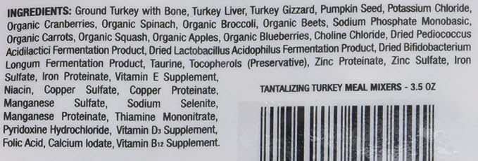 Stella & Chewy's Freeze Dried Raw Tantalizing Turkey Meal Mixer Dog Food Topper for Small & Large Breeds Grain Free, Protein Rich Recipe 3.5 oz Bag