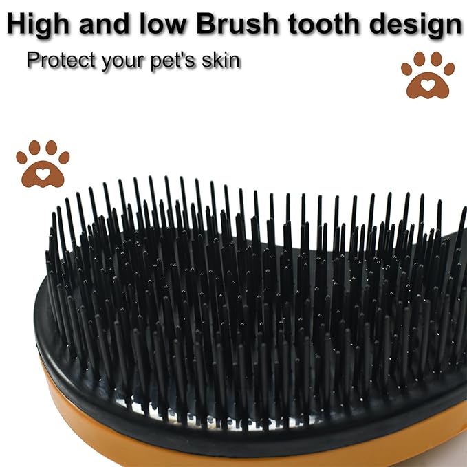 Puppy Brush, Soft Dog Brush for Grooming, Puppy Hair Remover Brush Comb, Grooming Tool for Poodles,Teddy, Yorkies, Maltese, Shih Tzu, Chihuahua, Gold